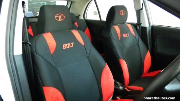 Tata Bolt with sporty interiors with red accents