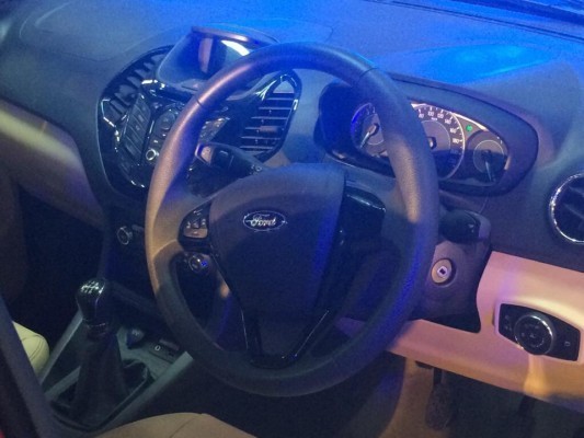 Ford Figo Aspire compact sedan steering wheel