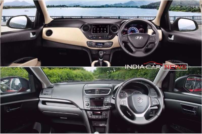 Hyundai Grand i10 Vs Maruti Swift Interior