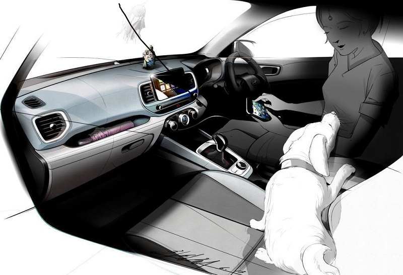 Hyundai Venue Sketch Interior