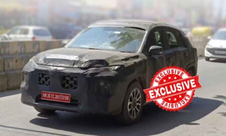 Maruti-toyota mid-sized SUV Spied front