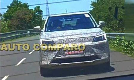 Mahindra XUV400 front spied