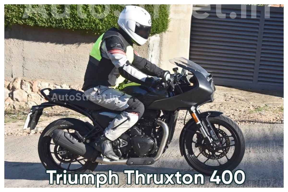 Triumph Thruxton 400 Spied side